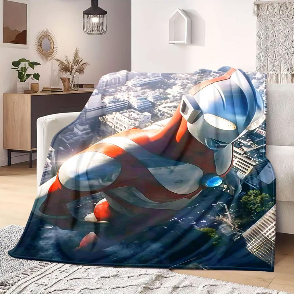 Ultraman anime Flannel Blanket Warm,Comfortable,Suitable for Bedrooms,Sofas,Beds,Chairs,Picnics,Travel