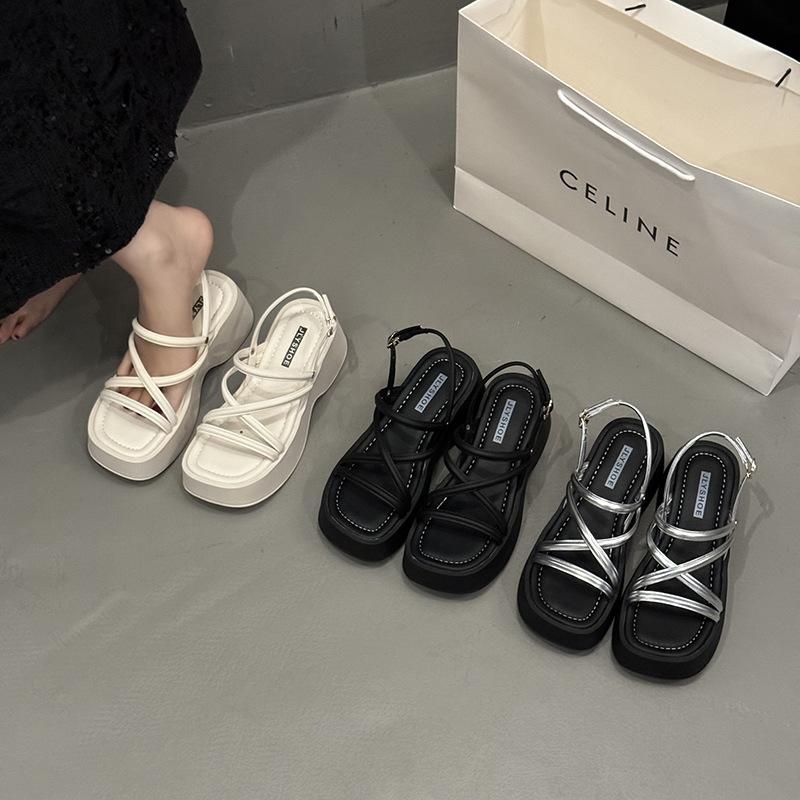 French Fairy Style Platform Sandals Women's Summer Wear with Skirt 2025 New Versatile Wedge Heel Roman Shoes
