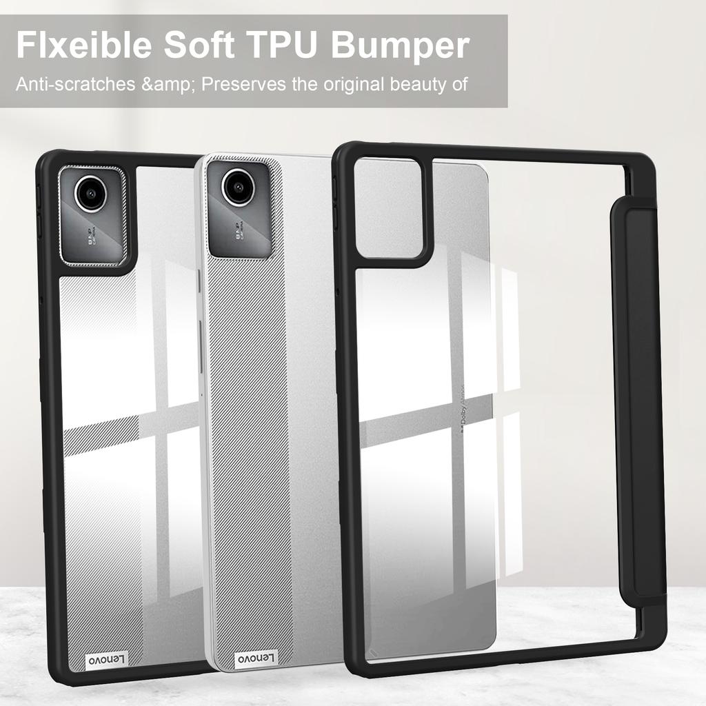 For Lenovo Tab M11/Xiaoxin Pad 11 2024 Case Anti-Scratch PU+TPU+Acrylic Tablet Cover with Pen Slot