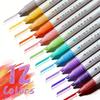 12 Colors Glitter Ink Highlighter Markers Single Angled Tip for Document