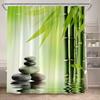 Zen Shower Curtain Natural Flowers Butterfly Grey Stone Reflection Spa Scenery Home Bathroom Decor Polyester Fabric Bath Curtain