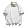 M-8XL Plus Size Polo Shirt Men's Short Sleeve Polo Shirt Splicing Top Collar Short Sleeve T-shirt Solid Color