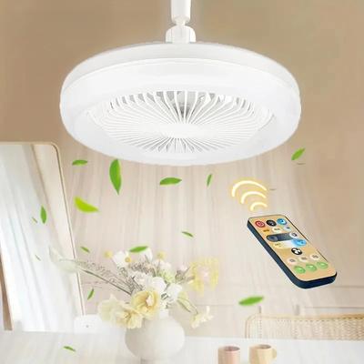 Smart 2 In 1 Ceiling Fan with Remote Control Lighting E27 Conversion Base  Lighting Base Suitable for Bedroom and Living
