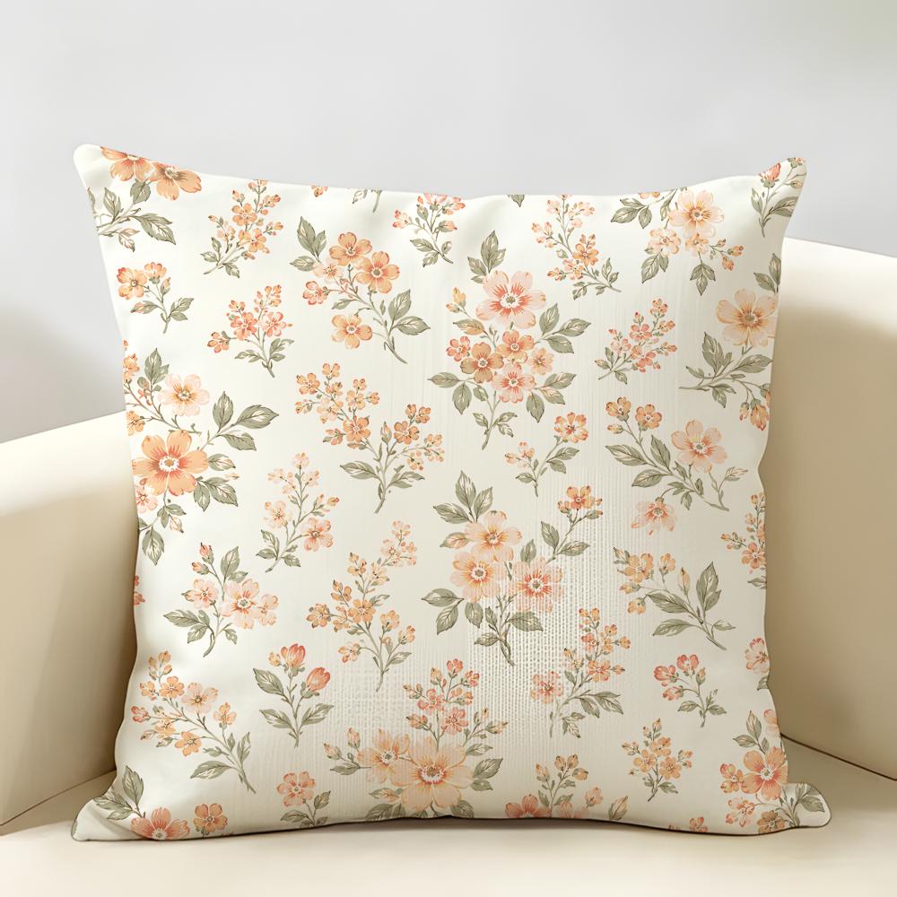 Vintage Ditsy Floral Country Bloom Cushion Cover Natural Linen Organic Fabric DoubleSided Printing Room Sofa Decor Pillow Case