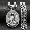 Religious Virgin Mary Hexagram Pendant Necklaces for Women Men Stainless Steel Our Lady of Guadalupe Catholic  Necklace Jewelry