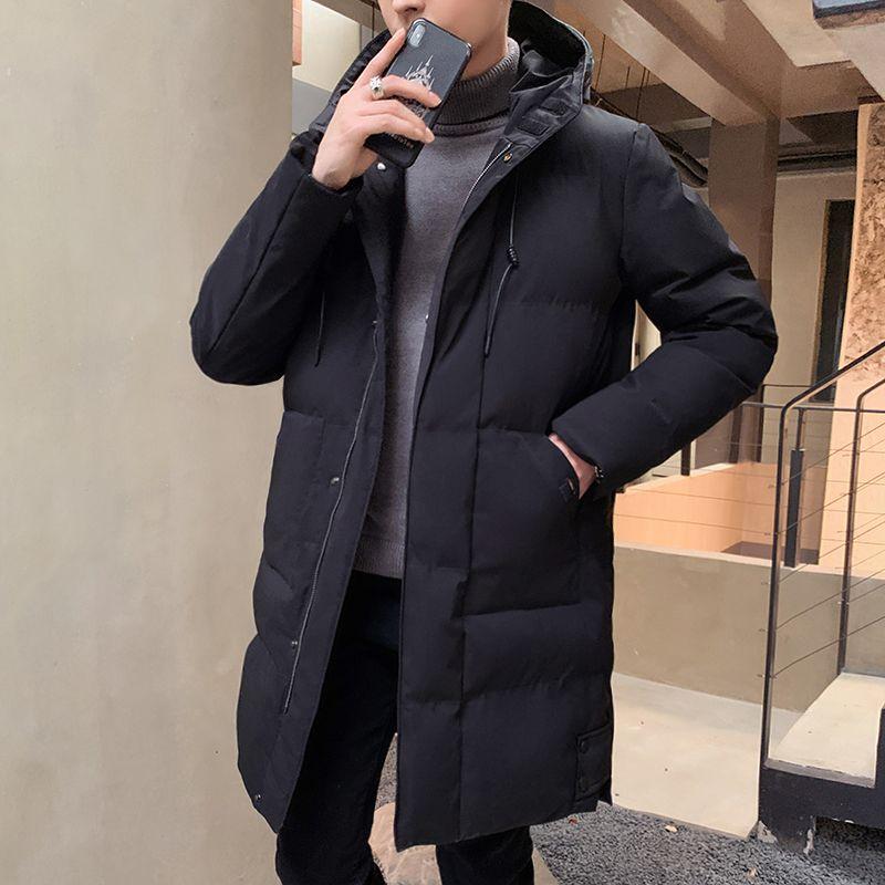

Мужская парка больших размеров 8XL 7XL в корейском стиле, деловая, приталенная, с хлопковой подкладкой, зимняя, мужская модная повседневная утолщенная хлопковая куртка XXXXXL чёрный