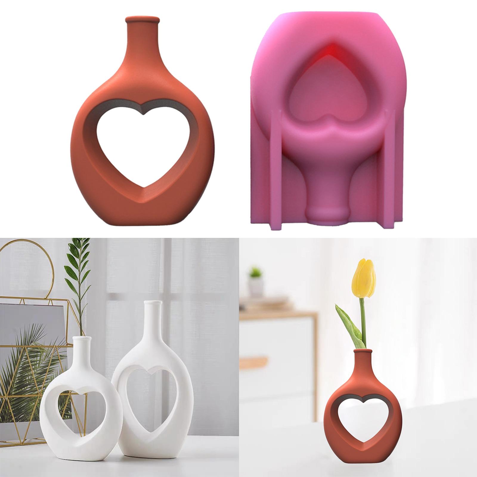 

Ваза из смолы, силиконовая форма, ваза для цветов, смоляная литейная форма для держателя кисти для макияжа, декоративная ваза в форме сердца, инструмент для самостоятельного изготовления