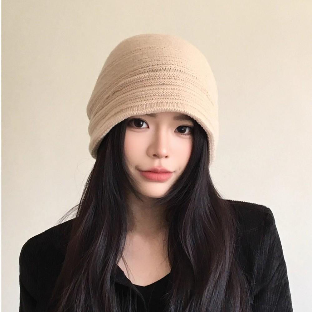 Women's Autumn & Winter Knitted Beanie - Korean Style, Versatile, Warm Wool, Fashionable Cold-Weather Hat