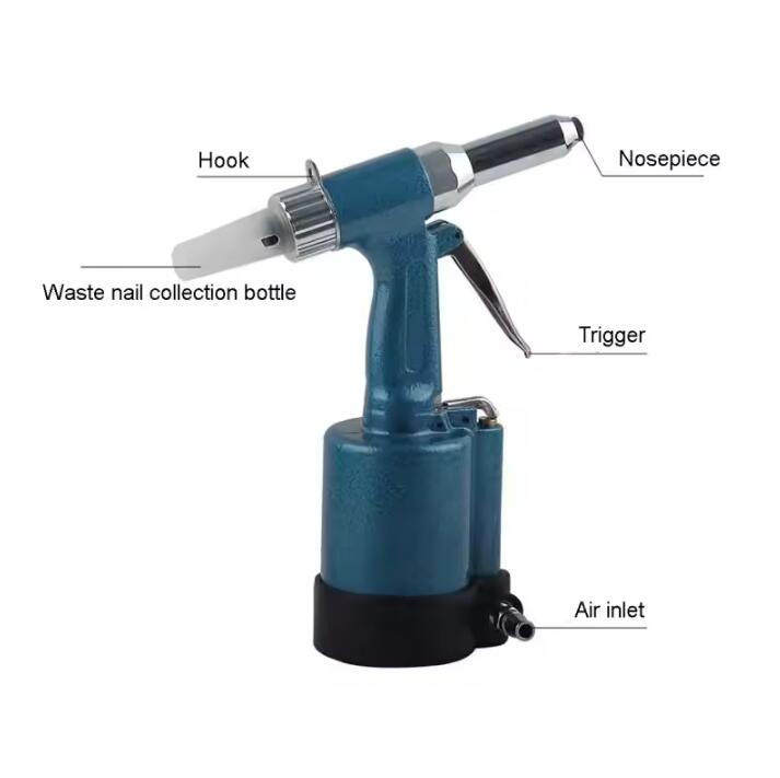 Pneumatic Blind Rivet Gun Professional 2.4-5.0MM Heavy Duty Air Hydraulic Riveter Professional Pneumatic Riveting Gun