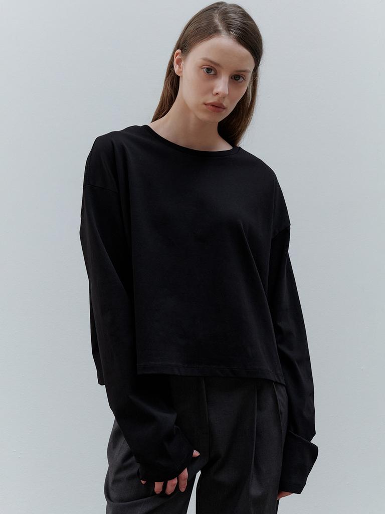 G And Gb Round Crop T-Shirt_Black