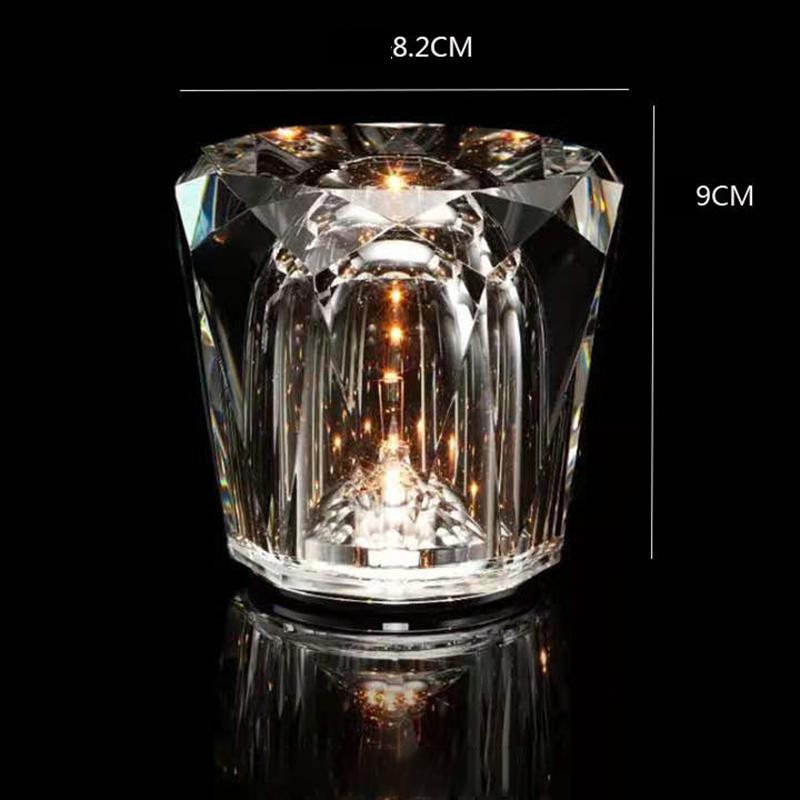 

Diamond-shaped Rechargeable Night Light Crystal Atmosphere Table Lamp for Bedroom Living Room Bar Bedside Party Decor Lighting