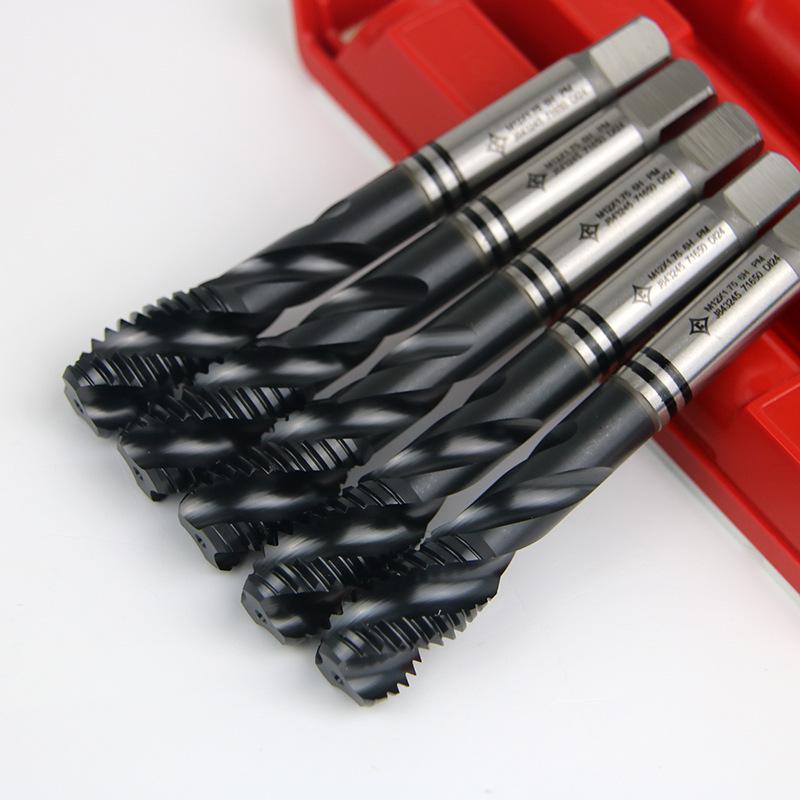 Titanium Plated Spiral Straight Flute Tap - Industrial Grade, High Hardness for Metric Through and Blind Holes, Cutting Machine Use.
