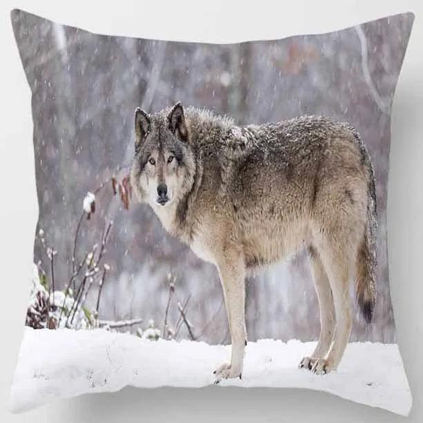 Animal World Tiger Lion Print Pattern Pillowcase Living Room Sofa Cushion Cover Bedroom Bedside Home Decoration 45x45cm