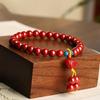 Natural Cinnabar Bracelet with Imperial Yuanbao Pendant - Single or Double Loop for Men and Women