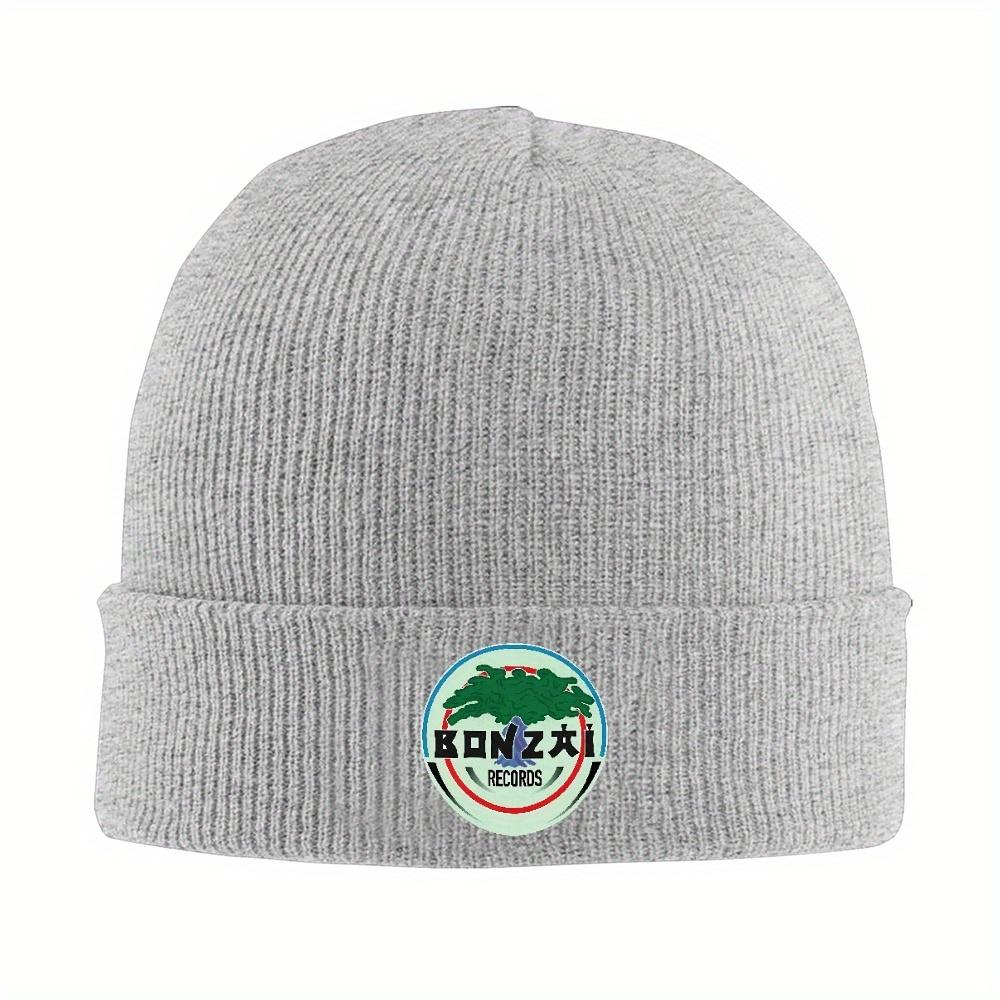 1 Stück Bonzai Records Warme Strickmütze Hip Hop Beanie Hut Herbst Winter Outdoor Mützen Hüte für Unisex Erwachsene