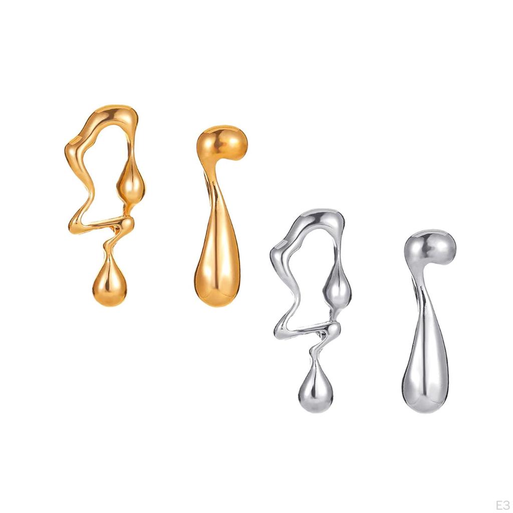 Asymmetrical Water Drop Earrings Stud Irregular Jewelry for Party