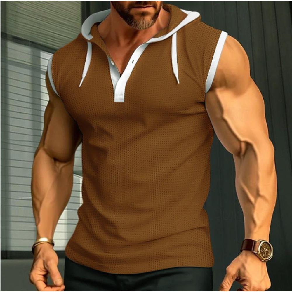 Men Hooded Sleeveless Shirt Casual Gym Tank Top Male Breathable Bodybuilding Vest Basketball Shirt Fashion Singlet Man Clothes