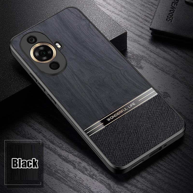 

Имитация текстуры дерева противоударный чехол для телефона Huawei Nova 12SE 12 Pro 11 Ultra 10SE 9SE 10z 8SE 7 8 9 10 Pro защита объектива камеры задняя крышка Nova 8 чёрный