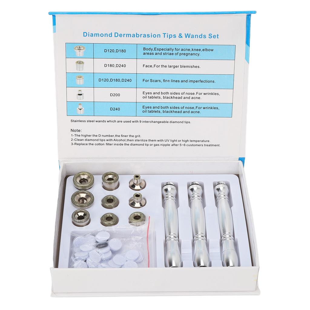 12pcs Set Microdermabras Dermabrasion Replacement Tips Wands Skin Rejuvenation Beauty Machine