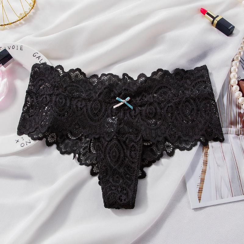 

Женские кружевные трусики со средней талией, трусы-боксеры с Т-образной спинкой, женские стринги, трусы XL чёрный