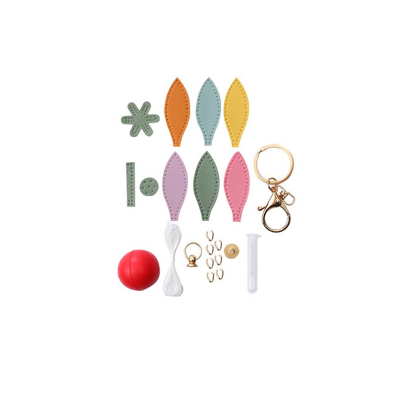 WTEMPO Romantic Hot-air-balloon Shaped Car Pendant DIY Material Bag Handmade Leather Goods Keychain Pu Bag Pendant Gift