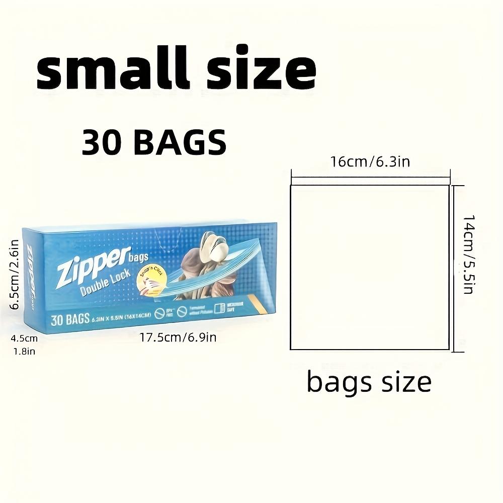 Food Grade Sealable Fresh Keeping Bags Sturdy PE Storage Bags for Refrigerator 15/20/30 Pack Various Sizes Available