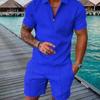 Summer Men's Printed POLO Shirt Set Lapel Short Sleeve Fashion Breathable Casual Men's T-shirt