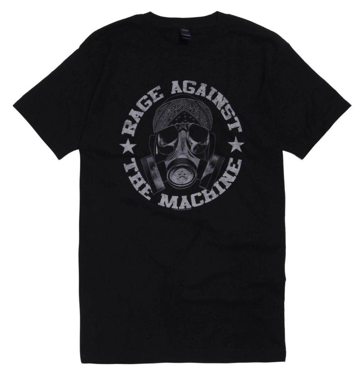 

Rage Against The Machine GAS MASK Black 100% Cotton T-shirt Mens Tees Top NWT Authentic & Official 3XL