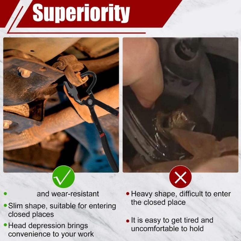 Exhaust Hanger Removal Tool with Ergonomic Handle Car Exhaust Rubber Pad Detaching Plier for Auto Repair Technicians