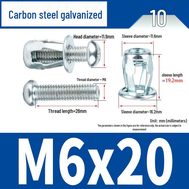Plastic Petal Nut Expansion Screw for Hollow Sheet Metal - Fixed Lantern Rivet Expansion Bolt