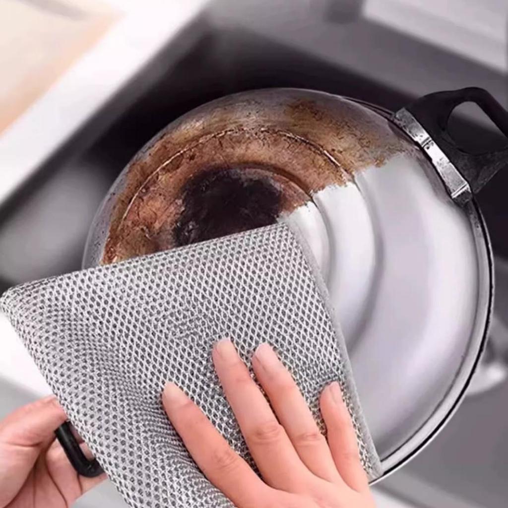 Thickened Non-Stick Steel Wire Dishcloth - Oil-Resistant Kitchen Cleaning Cloth