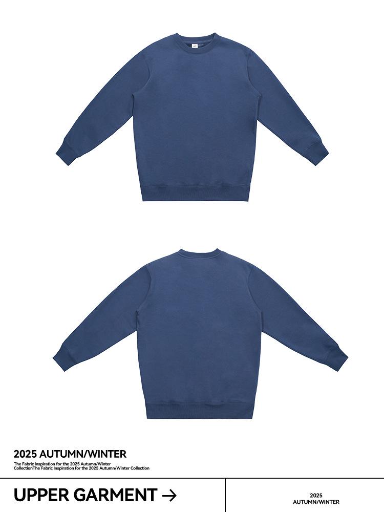Men's Silver Fox Velvet Warm Round Neck Sweatshirt - Loose, Casual, Plus Velvet, Thickened for Autumn/Winter.
