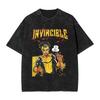 Conquest Invincible Comic Washed T Shirt Mens  Y2K Basic Cotton T Shirts Summer O Neck Hip Hop Tees Loose Oversized Clothing
