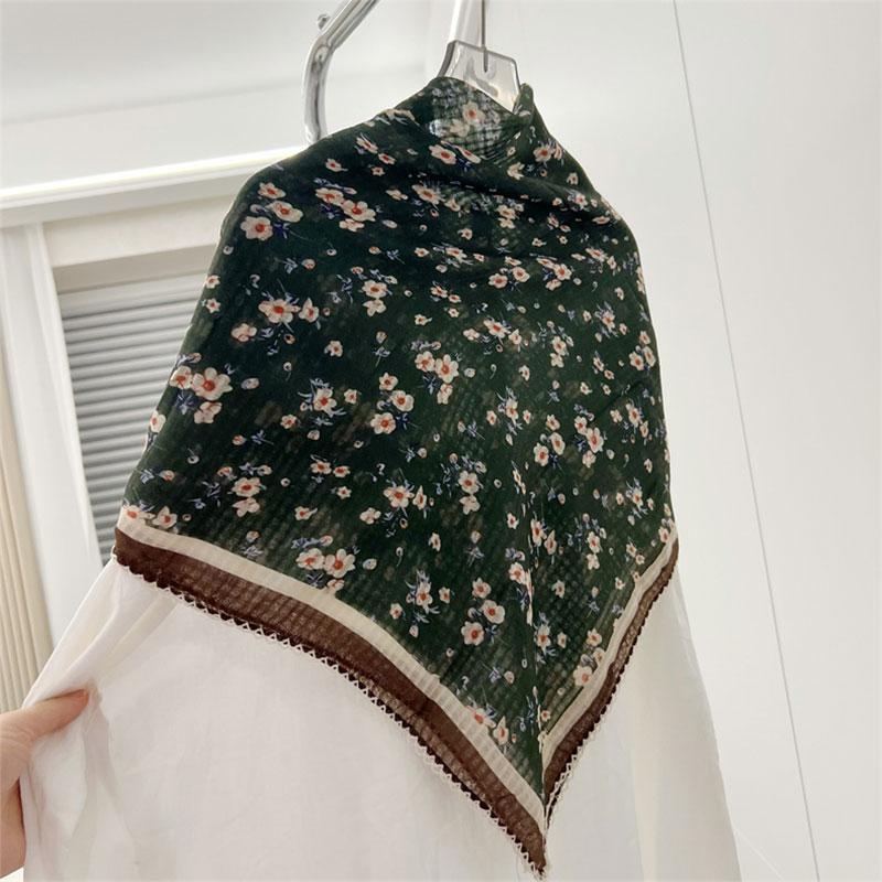90cm Cotton Bandanas Square Scarf Women Girl Hairscarf Summer Shawls Wraps Fashion Office Small Hair Neck Hijabs Foulard Scarves