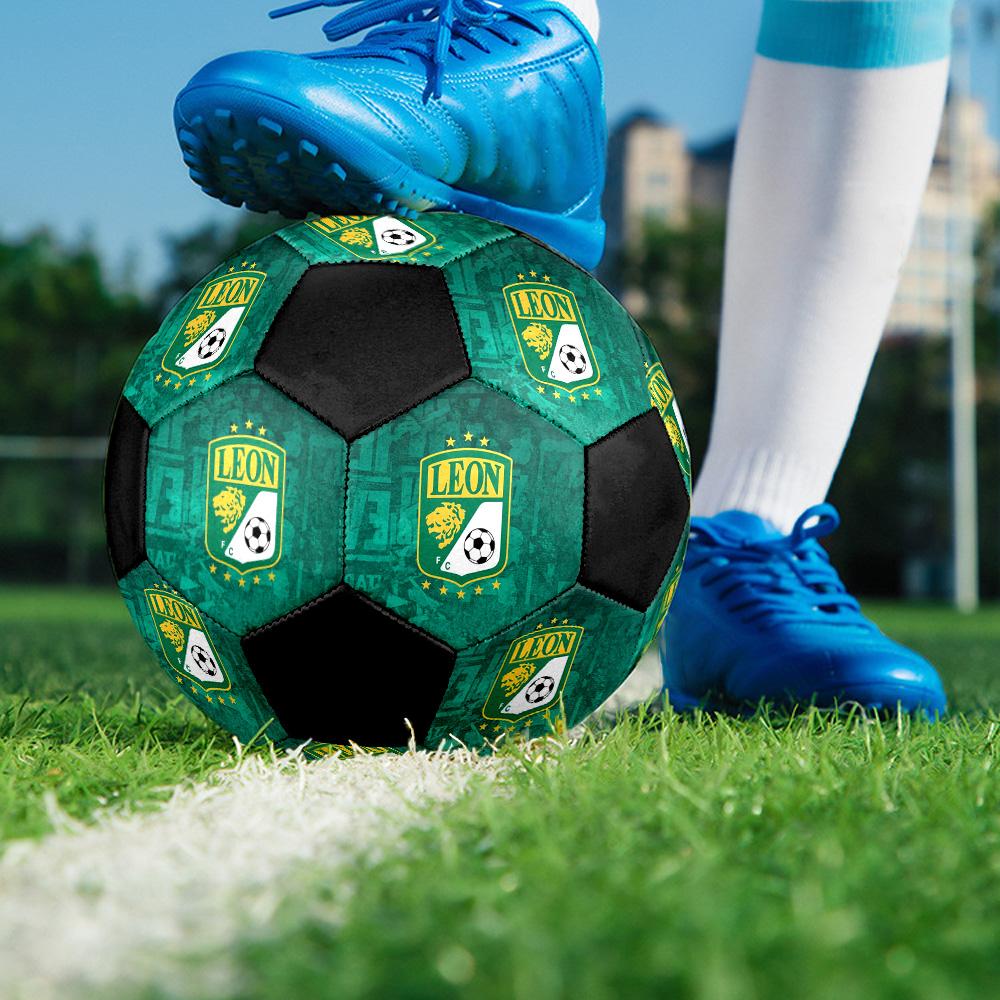 Club Leon Indoor Soccer Ball Colorful All Ages Size 5 Machine Stitched PVC Competition Ready Durable High-Bounce