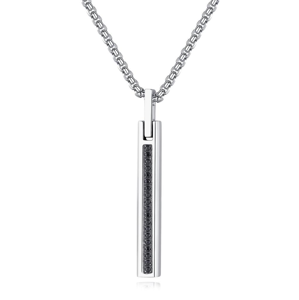 Stick Pendant Zirconia Stainless Steel Necklace for Men [Coai]