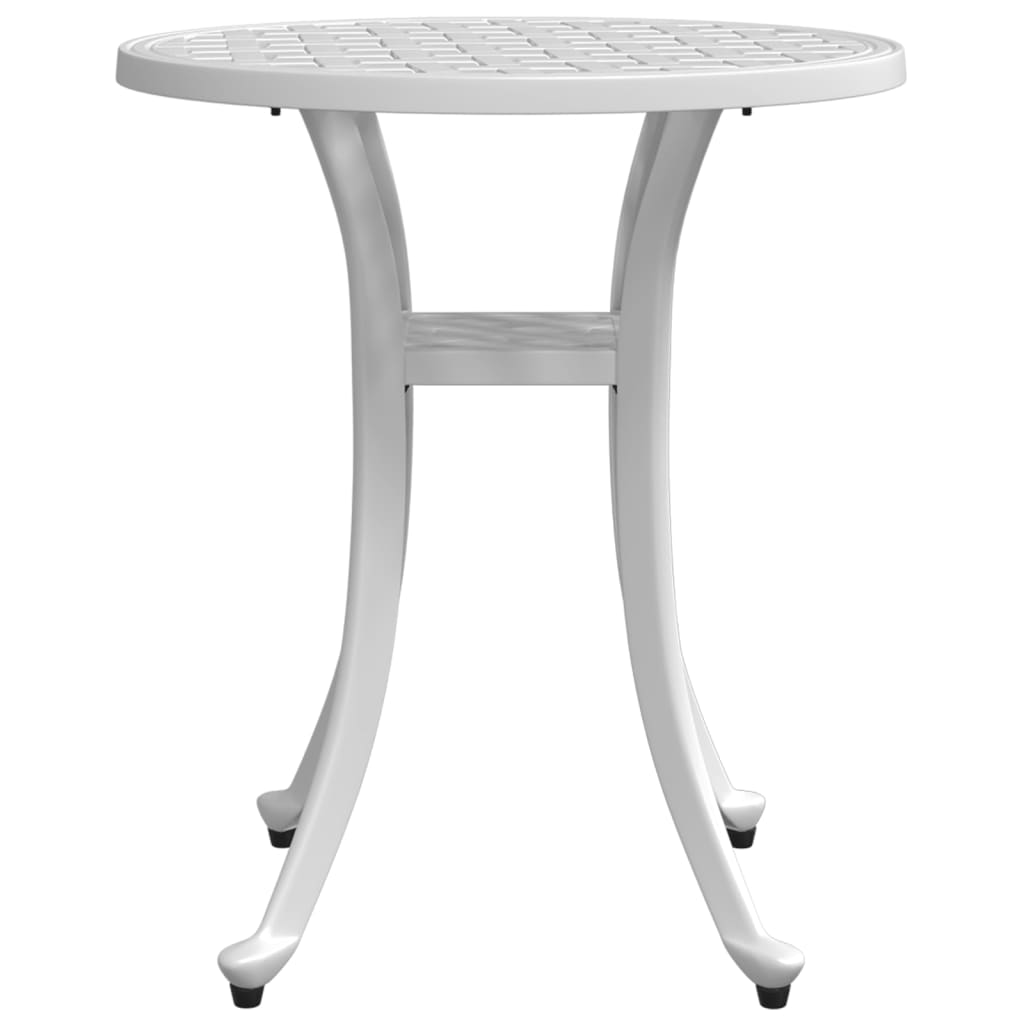 Vidaxl Garden Table, White, Ø48X53 Cm, Cast Aluminium
