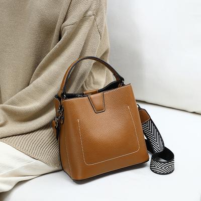 Bags Trendy Leather Fashion Bucket Bags Simple Shoulder Messenger Bags Portable Women'S Bags Luggage