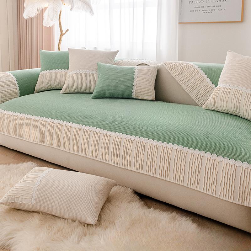 

Подушка для дивана, французская нескользящая вельветовая универсальная подушка для четырех сезонов, не царапающая подушку, полностью обернутая ткань, плюш 70*70