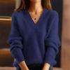 Women's Autumn and Winter V-neck Solid Colour Knitwear Tops Multicoloured Bottoming Shirt Pullover Sweater