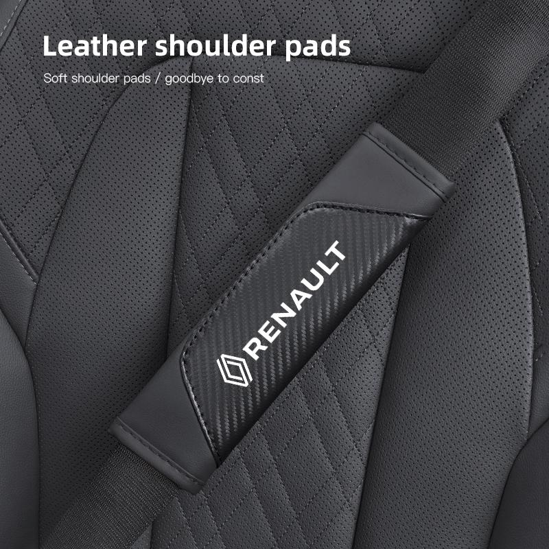 Interior Stickers 2Pcs Car Seat Belt Shoulder Covers Protective Pads For Renault Kadjar Clio QM6 Koleos Megane Fluence Espace Ca