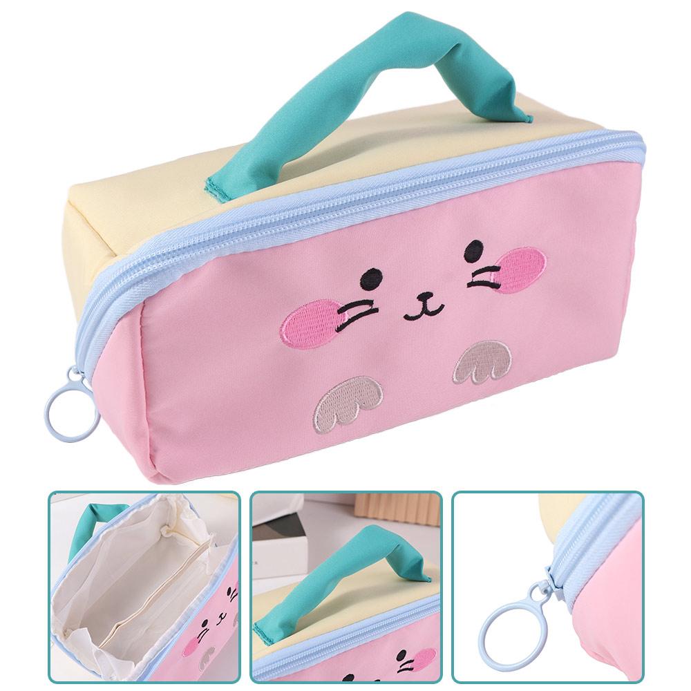 Cosmetics Storage Korean Pencil Bag Large Capacity Stationery Storage Bag Office Supplies