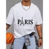 Cotton T Shirt White Paris Eiffel Tower Graphic and Text Paris Is Always A Good Idea Casual Wear for Men and Women