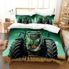 Boys Tractor Printed Bedding Set Men Construction Cars Pattern Comforter Cover for Kids Heavy Machinery Vehicles Duvet Cover