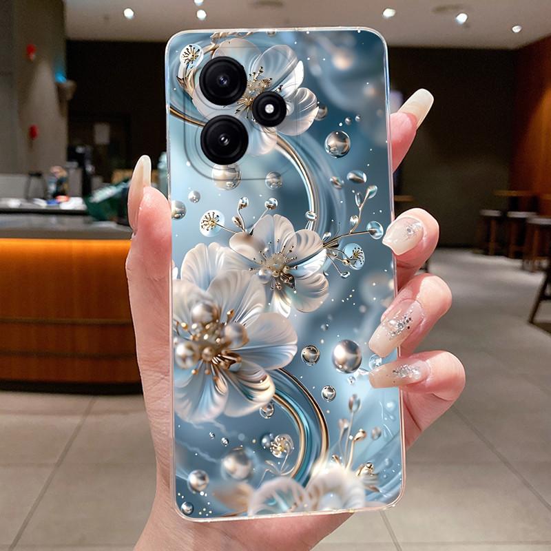 

For Xiaomi Redmi 12 5G Note 12R Casing Luxury Fashion Butterfly Flowers Clear Soft Silicone Cover Redmi12 5G Note12R Phone Case Redmi 12 5G