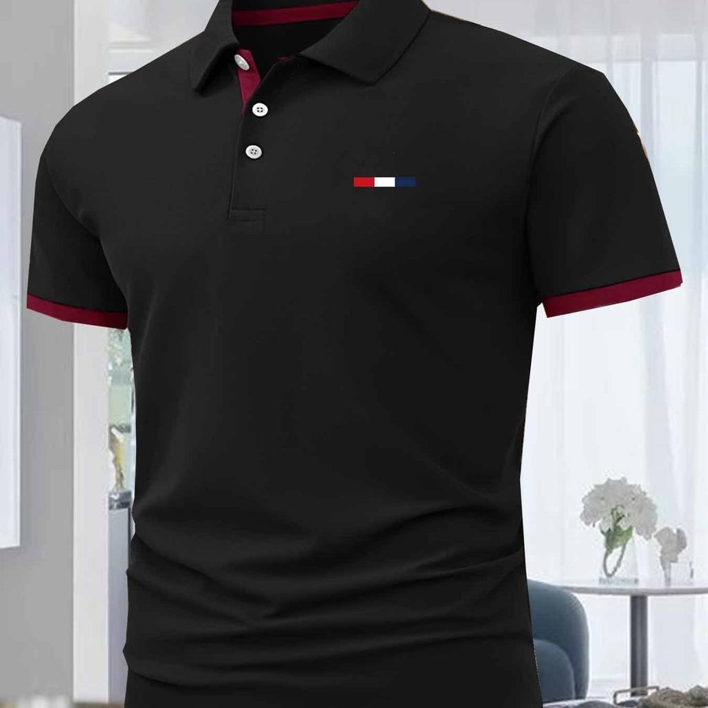 Men's Casual Lapel Polo Shirt Lightweight Wrinkle Resistant Short Sleeve Work Shirt for All Occasions