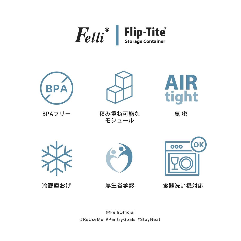 Felli Flip Tight Airtight Storage Container Set of Large Inches S Gal Dishwasher Food BPA Snacks For Kitchen and Refrigerator Storage Set, 3, Type,