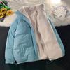 Cord Zweiseitige Lammfleecejacke Damen Herbst und Winter Locker Plus Samt Verdickte Baumwollgepolsterte Jacke Baumwollgepolsterte Jacke