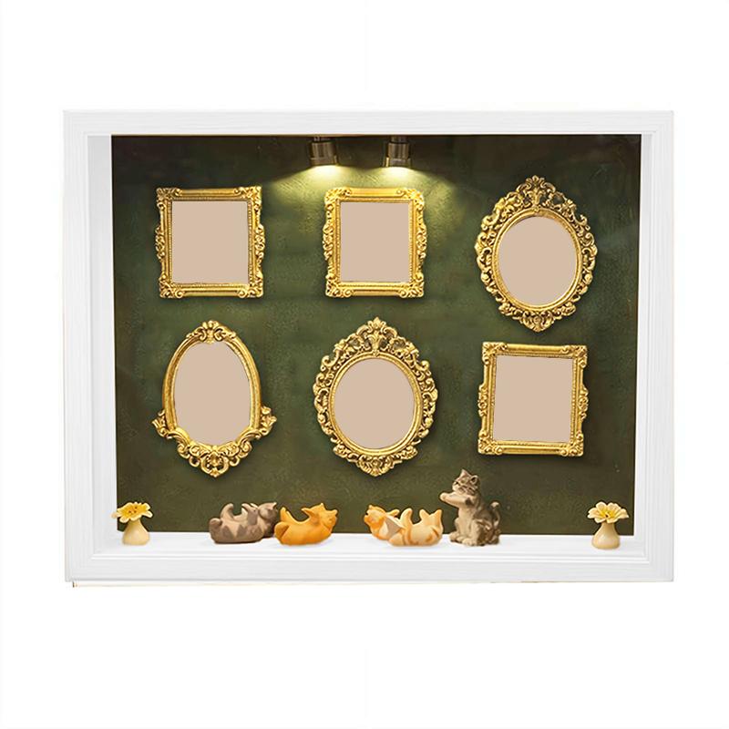DIY Cat Mini Museum Silhouette Box, Familyand Cat Memory Photo Display Case Frame Silhouette Box With Light