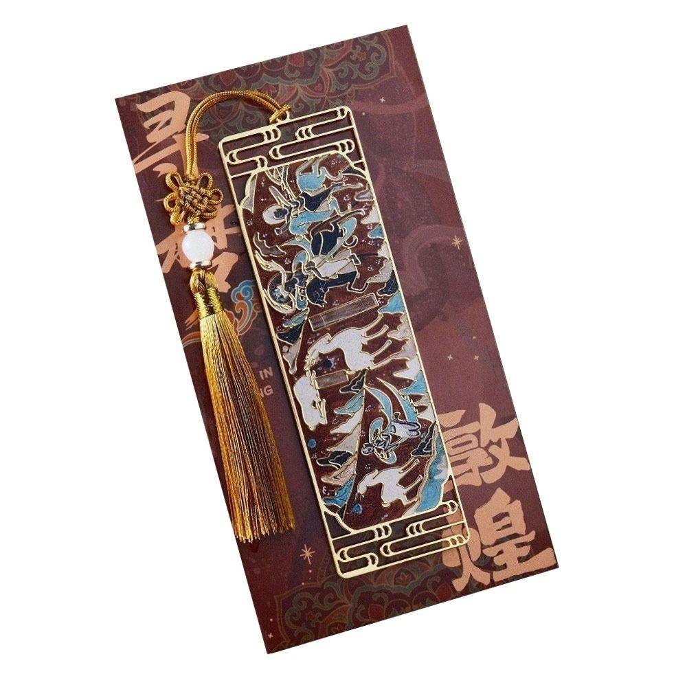 Colorful Butterfly Bookmark With Chain Metal Oil Painting Bookmarks Pendant Decorative Stationery Bronzing Bookmark